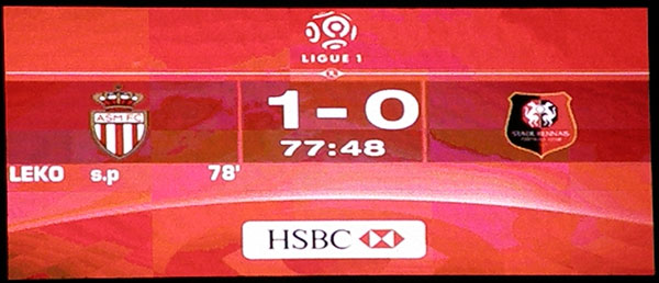 Monaco mène 1-0