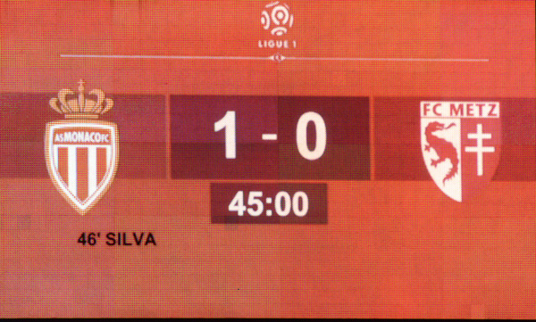1-0, score à la mi-temps