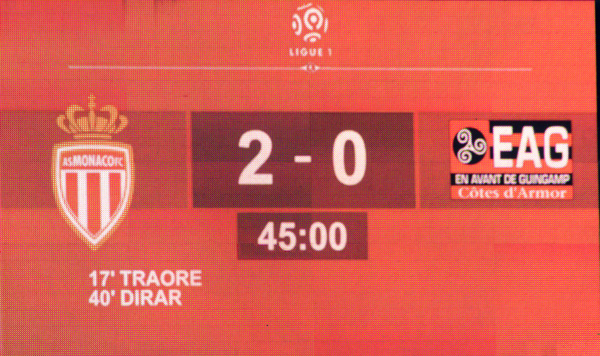 2-0, score à la pause
